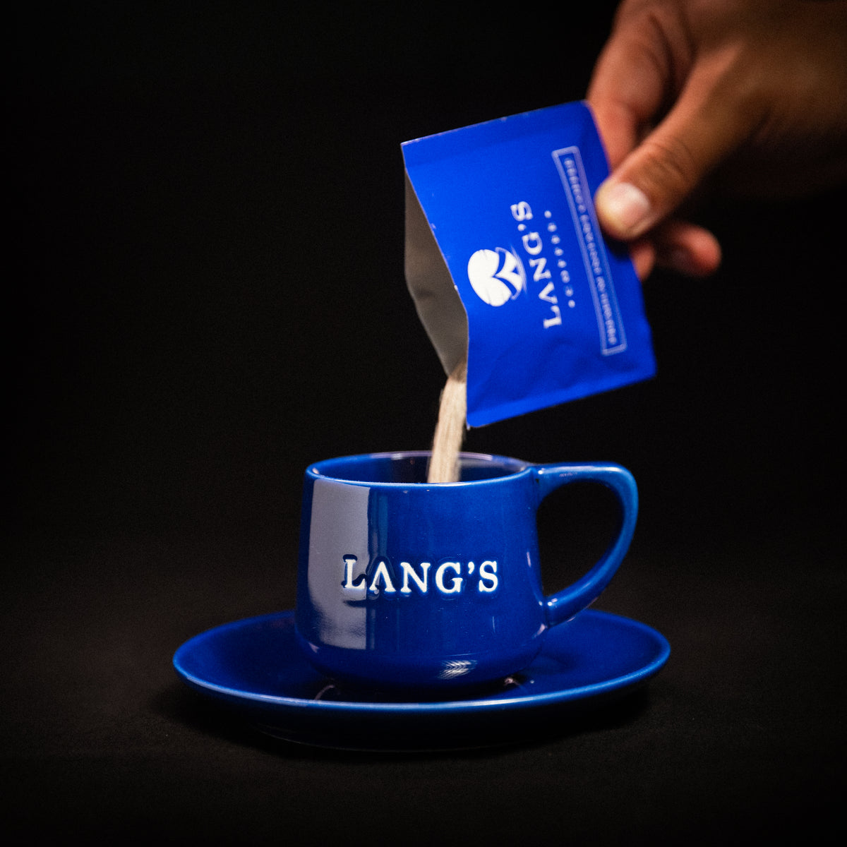 blue coffee cups and saucers Presale: Royal Blue Cappuccino Cup – Lang's Coffee